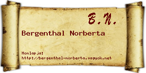 Bergenthal Norberta névjegykártya